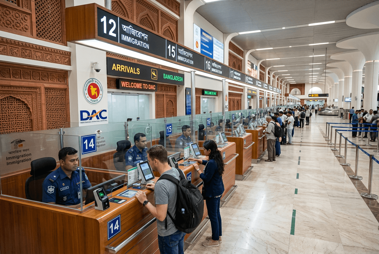 Bangladesh police launched the online ED Card system for foreign travelers Aug. 19