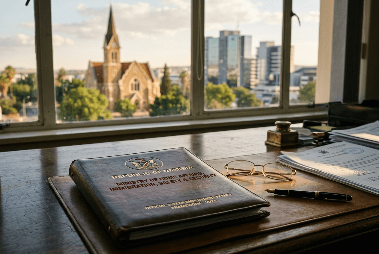 Namibia replaced 2-year business stays with 5-year Employment Permits Sept. 1